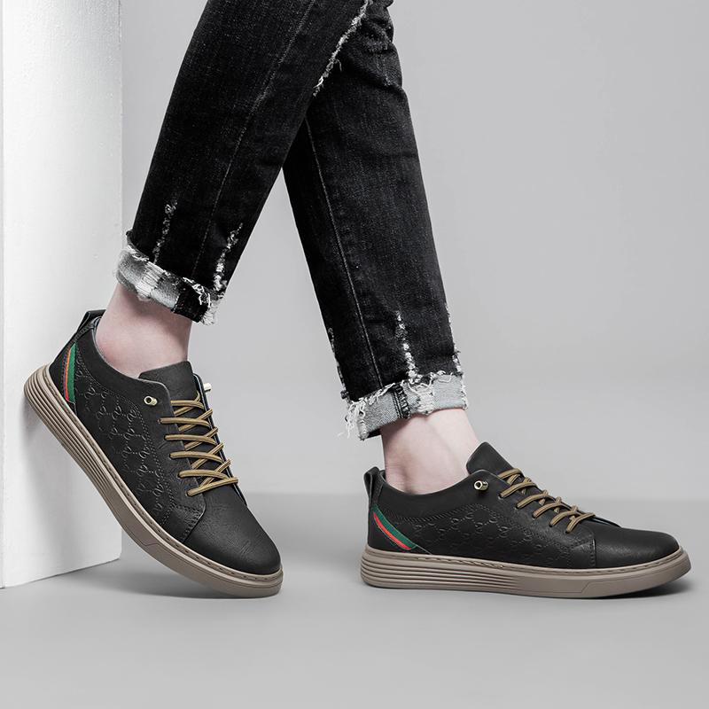 Fashion Trends Leather Men's Oxford Shoes Brogue British Casual Flats Sneakers Wearable Trainers Round Toe Formal Business Shoes