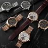 [Ticento]Retrograde automatic leather watch TS50091BWTBK, Korean Luxury Watches