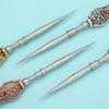 Metal Vintage Sewing Awl Needlework Accessories Hand Stitch Leather Sewing Awl DIY Craft Leather Punch Hole Awl for Embroidery
