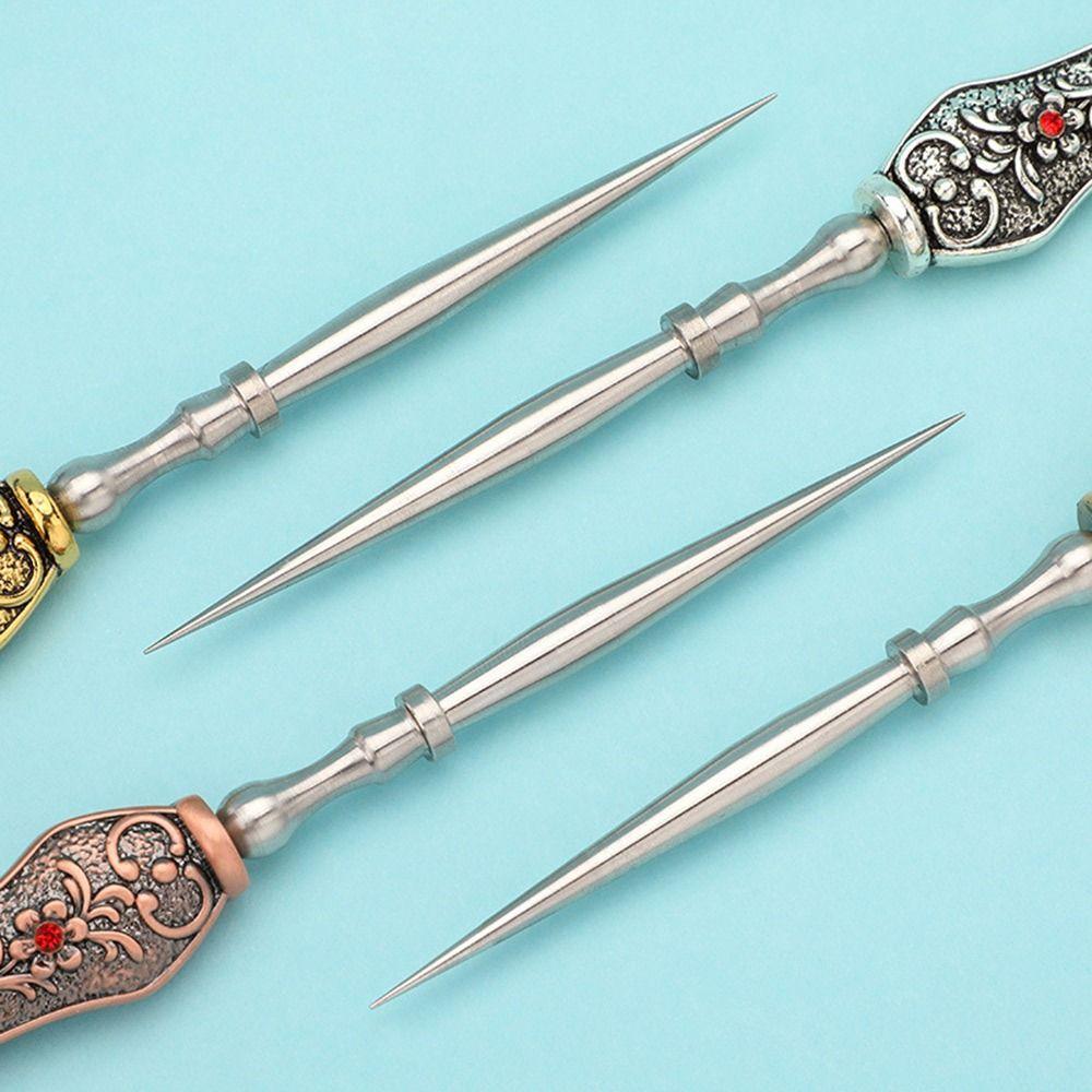 Metal Vintage Sewing Awl Needlework Accessories Hand Stitch Leather Sewing Awl DIY Craft Leather Punch Hole Awl for Embroidery