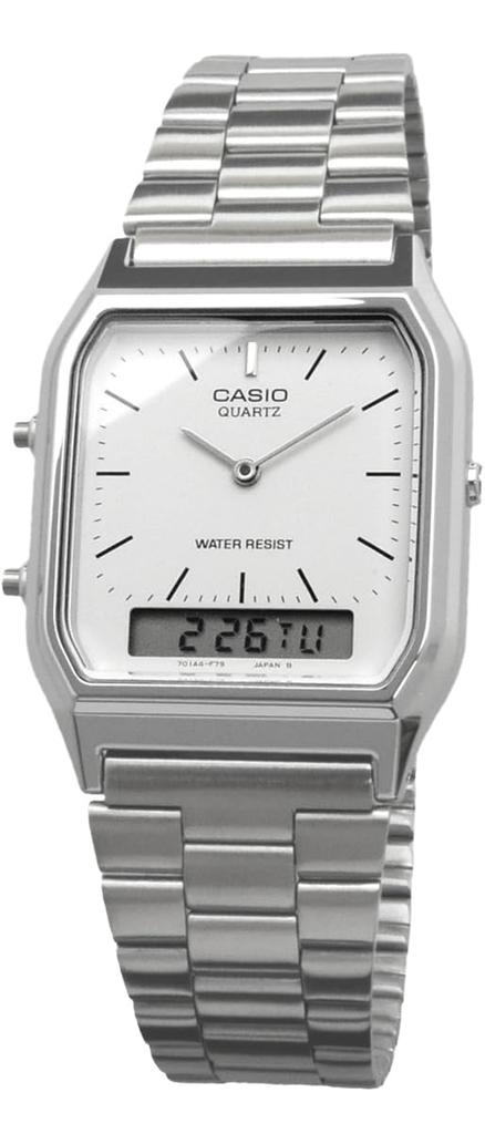 Casio Quartz Vintage Dual Overseas Model ANA-DIGI Watch, Series, AQ-230A-7DMQ, Unisex, Time, White, [Used]