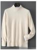 Men's Pure Wool Cashmere Knit Pullover - Autumn/Winter Half-High Neck Sweater