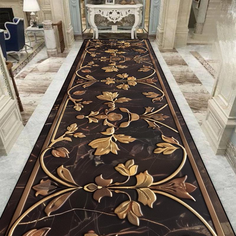 European Style Luxury Long Corridor Carpet Red Carpet Non-slip Stair Floor Mat Customizable Wedding Hall Passageway Corridor Rug