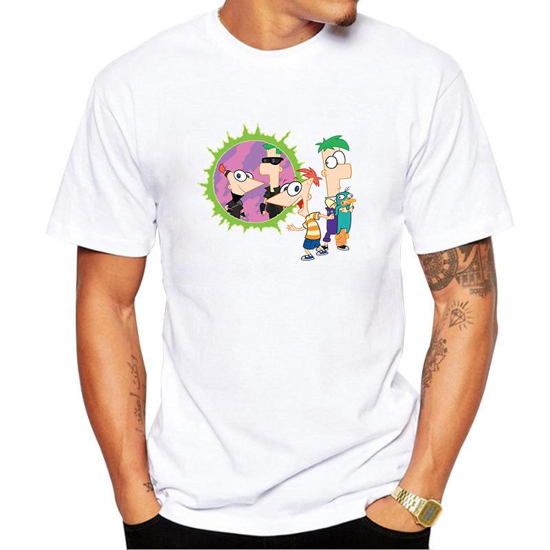 Phineas En Ferb 2026 Katoenen T-shirt Streetwear Korte Mouw T-shirts Mannen Vrouwen T-shirt Kleding Tops