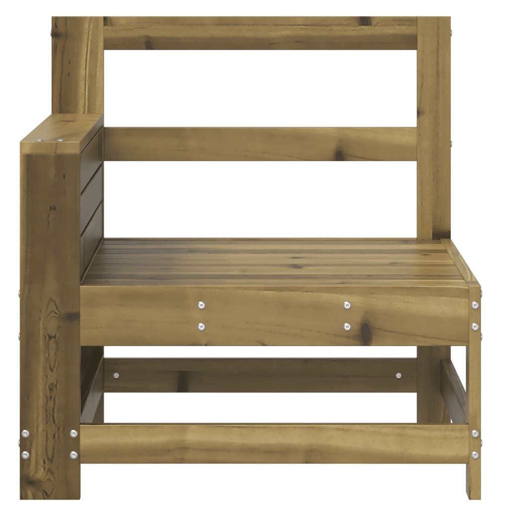 Garden Sofa with Armrests and Side Table Pine Wood