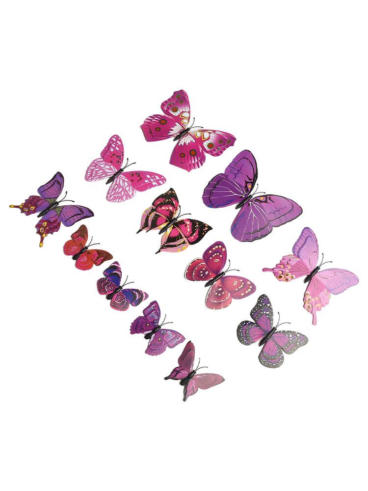 Butterfly Wall Decor Stickers 12 Pack of 3D Designs Eco Conscious Material Suitable for Home and Garden Decoration