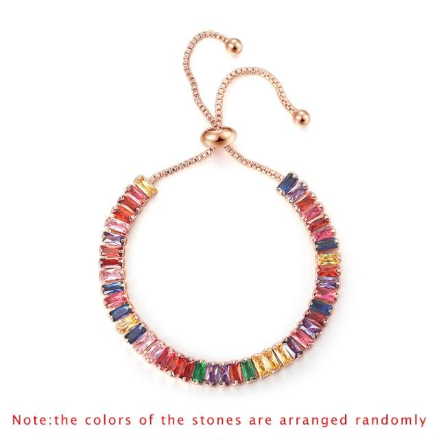 

Kpop S Tennis Bracelets High End 2 .5 *5 For Women Mm Multicolor Cubic Zircon Bracelets Adjustable JewelryLuxury Wrist Bracelet