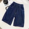 Summer Boys Casual Denim Shorts Fashion Solid Color Thin Loose Jeans Pants for 3-12 Years Kids Children Cotton Trousers