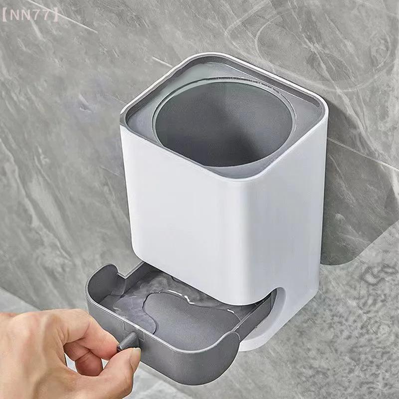 Long Handle Plastic Toilet Brush with Drain Base – Drill-Free Wall-Mounted WC Cleaning Brush, Bathroom Accessories