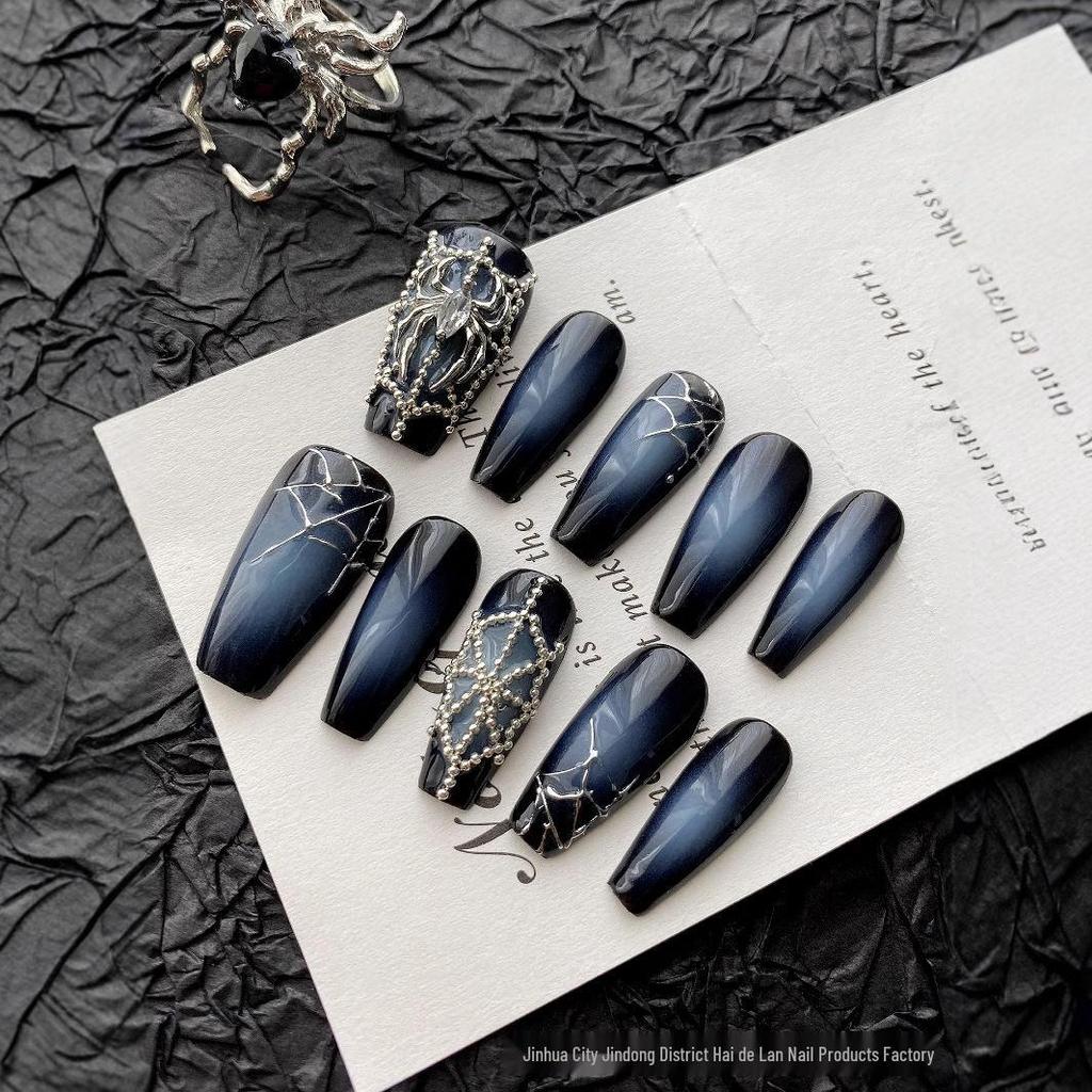 Handmade Luxury Spiderweb Nail Art Removable Patches - Xiaohongshu Hot Style