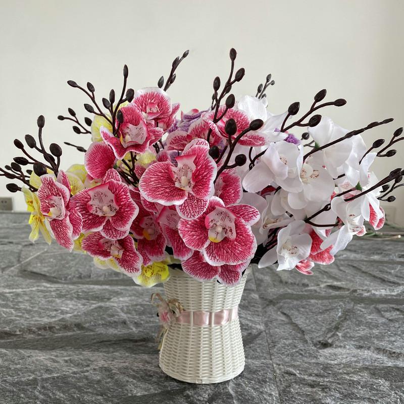 Simulated Orchid Bouquet For Wedding Centerpiece Home Office Decor Gift For Hosts