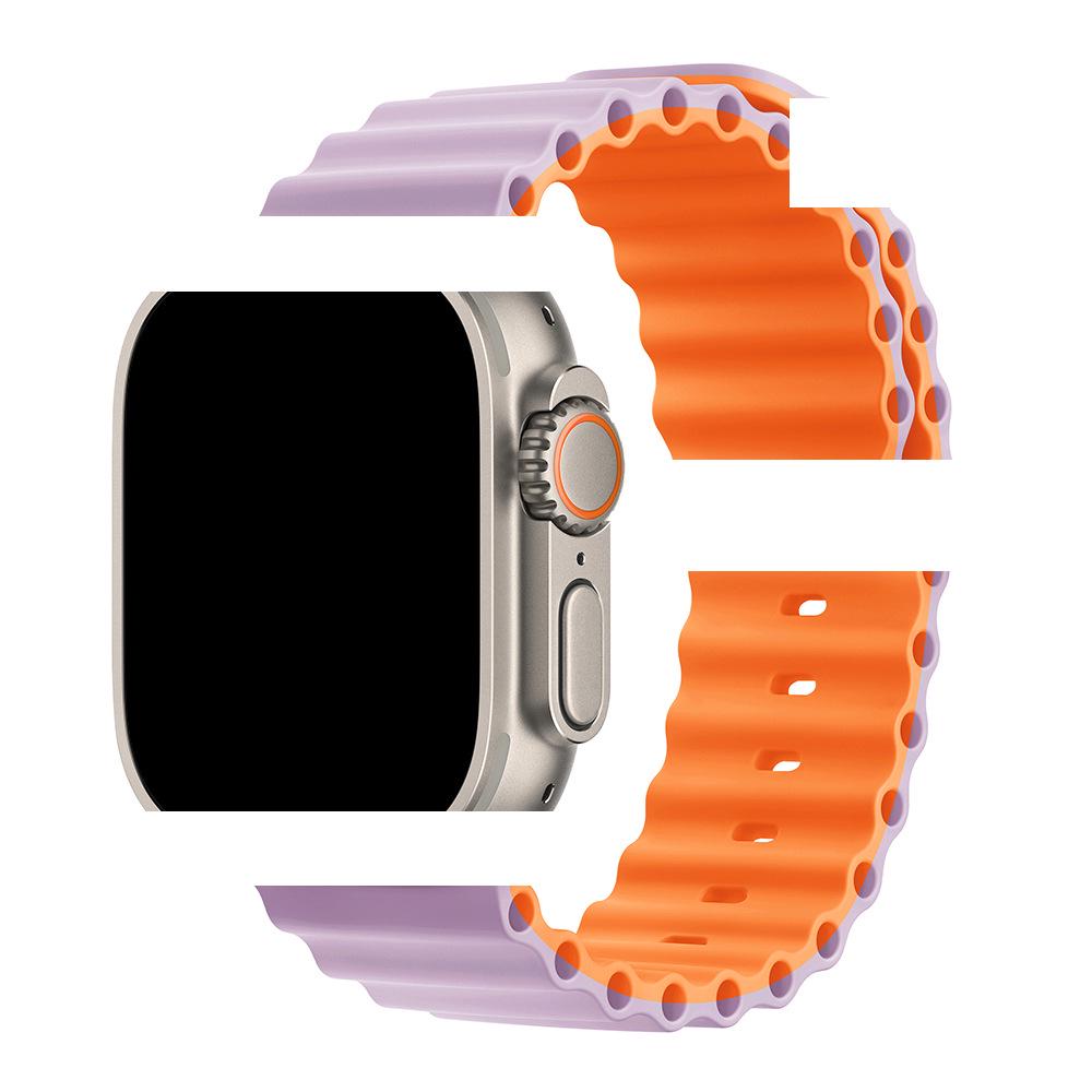 Anwendbares eisblaues Silikonarmband für Apple Watch Serie 1-10 (S10 Offizieller Stil)