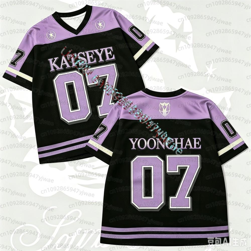 KATSEYE Konzert Unisex Trikot Locker Modisch Yoonchae Lara&Sophia Daniela Fans T-Shirt Sommer