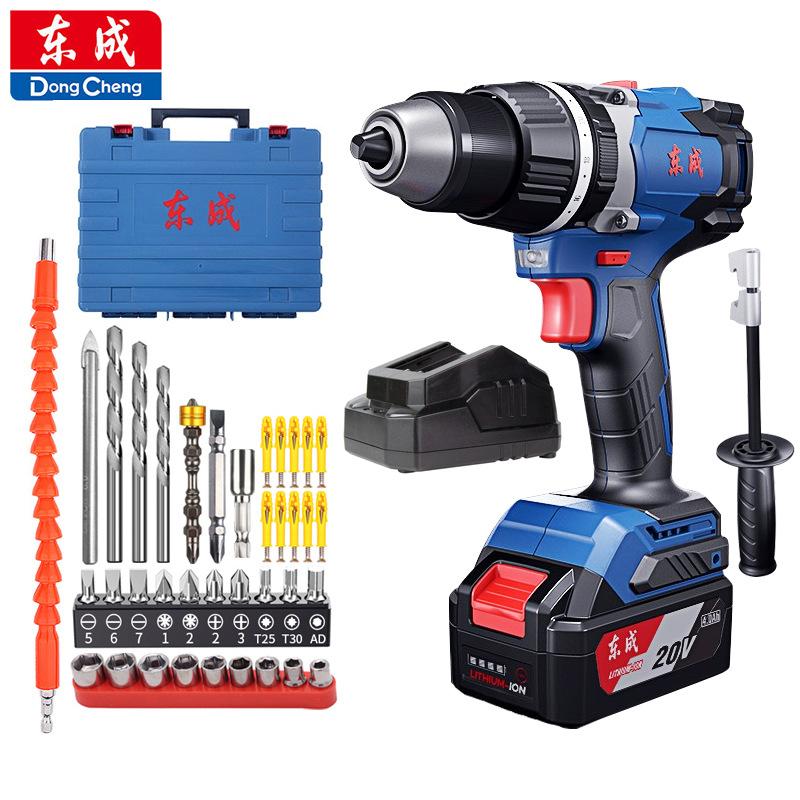 Furadeira de Mão Sem Escovas Dongcheng 20V Furadeira de Impacto DCJZ03-13E Grau Industrial Alto Torque Furadeira de Impacto, Parafusadeira