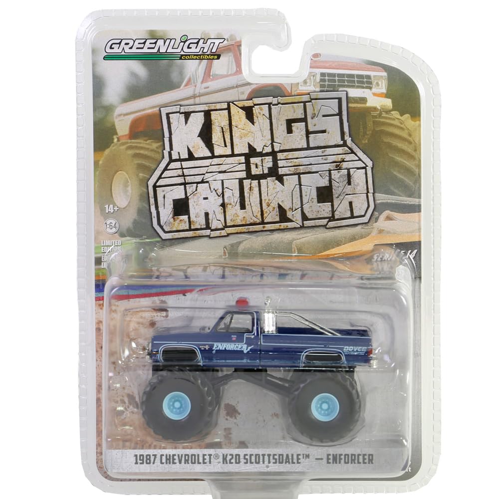 Green Light 1/64 Scale King of Crunch Series 14 1987 Chevrolet K20 - Enforcer 49140-C