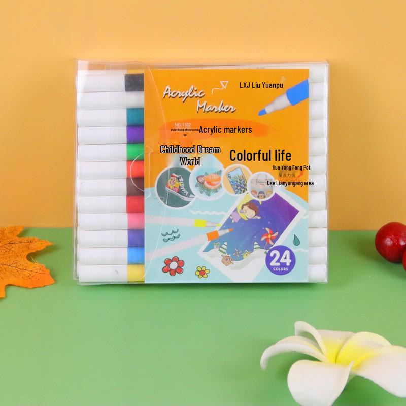 Acrylic Marker Set: 12-60 Colors for Fine Art, Journaling, DIY, and Doodling – Water-Based Brush Pens.