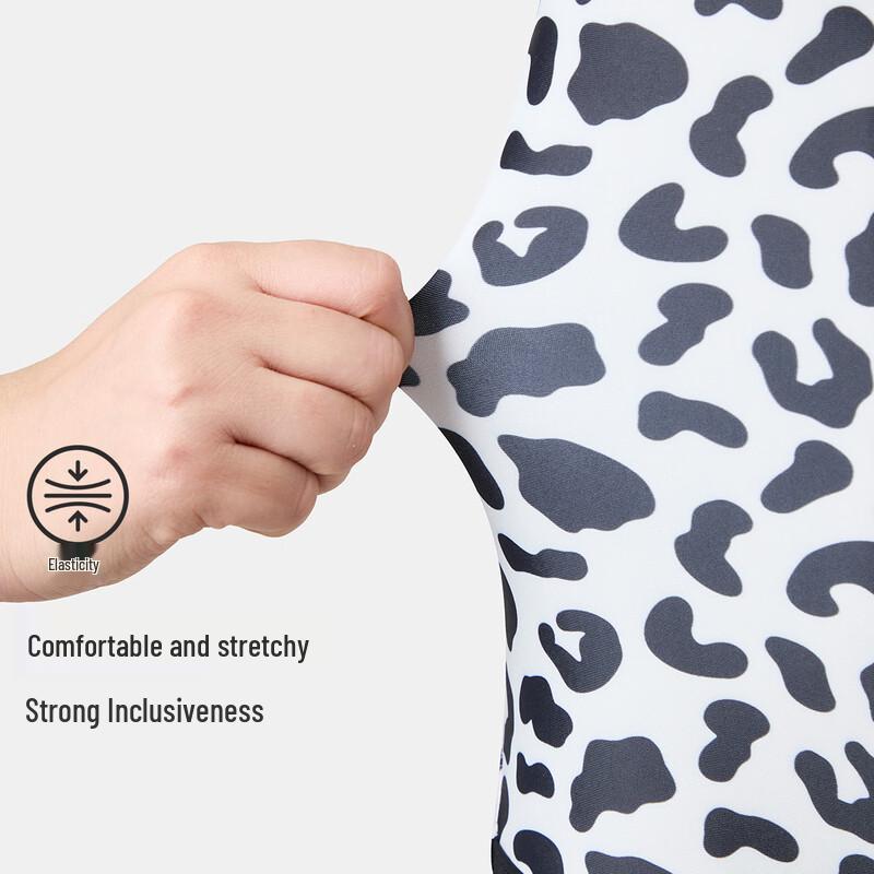 Traje de baño de una pieza con estampado de leopardo ASK JUNIOR para niñas, resistente al sol y al cloro