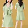Commuting Dress Temperament Socialite Women's Summer Suit Suspender Skirt Two-piece Set