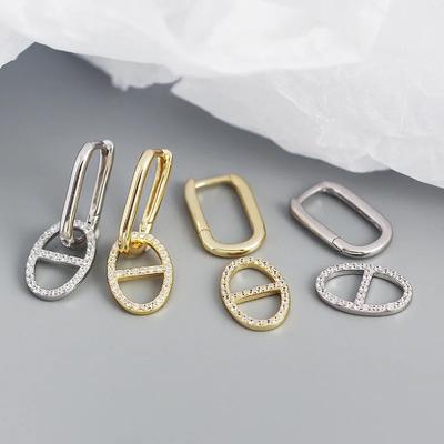 Zircon Geometric Zircon Bracelet Earrings