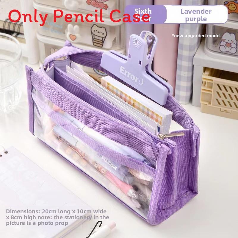 Canvas Six Layer Large Capacity Pen Bag For Students With Dividers And Storage For School Supplies