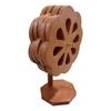 Decorative Windmill Shape Bamboos Trivet with Stand Heatproof Pot Pan Pad For Dining Table Kitchen Essential