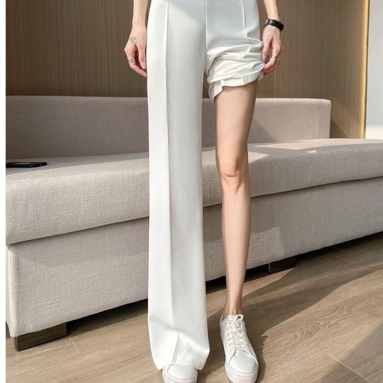 Women's Black High-Waisted Summer Suit Pants - Thin, Floor-Length, Straight, Petite, Narrow, & Wide-Leg Options