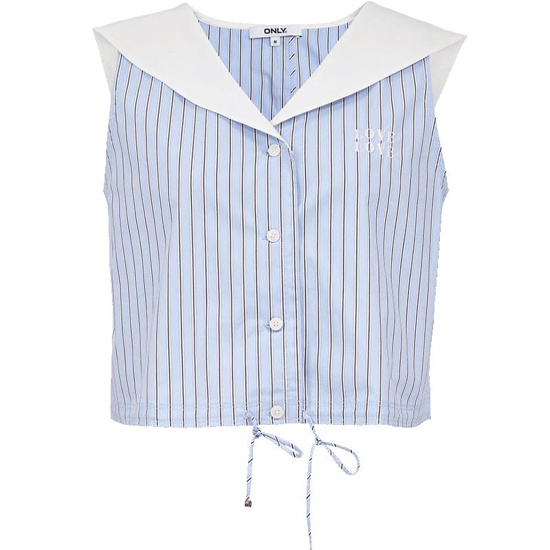 ONLY Women s Retro V-Neck Embroidered Short Shirt L