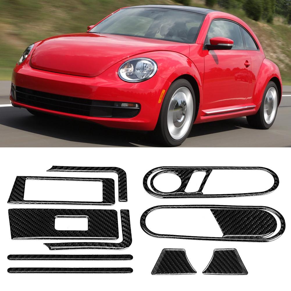 12pcs Car Door Inner Handle Carbon Glass Lift Cover Trim Fit for 12-19