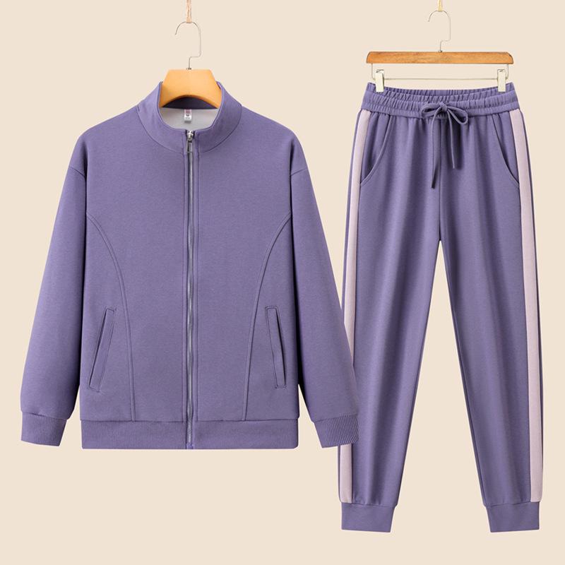 Women's Spring & Autumn Casual Running Two-Piece Set: Long Sleeve Top & Loose Pants, Breathable & Fashionable