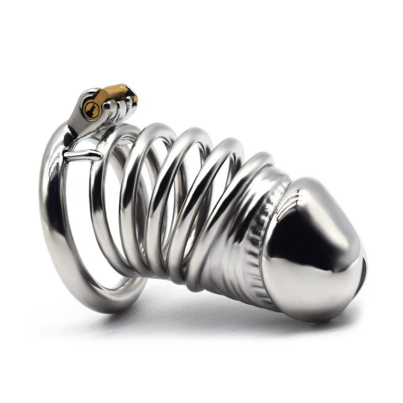 BDSM Adult Sex Toys Penis Cage Dick Ring Chastity Fetish   Slave Penis Extender Stainless Steel CB Lock Leten Scrotum