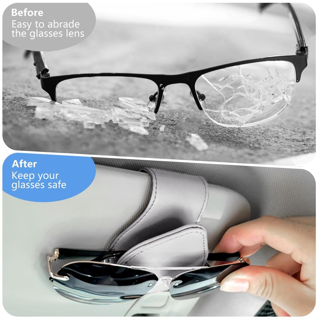 GeeRic 2-Pack Car Eyeglass Clips, Car Storage, Sunglasses Clip, Glasses Holder, Car Sun Visor,