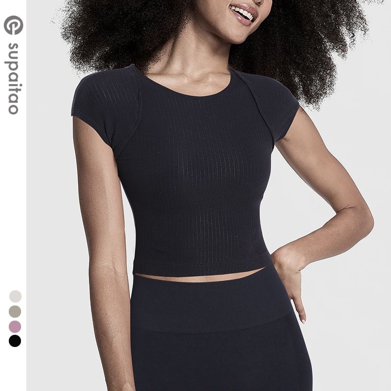 

Su Pai Tao Sweat-Wicking Tencel Cool T-shirt Women s Short Sleeve Black L