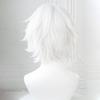Anime Kaneki Ken Cosplay Wigs Short White Fluffy Wigs Eye Patch Heat Resistant Synthetic Hair Party Role Play