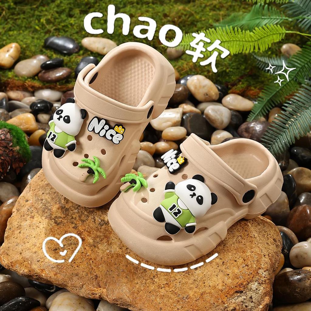 2026 New Summer Cartoon Panda Kids' Non-slip Crocs for Outdoor & Indoor Use