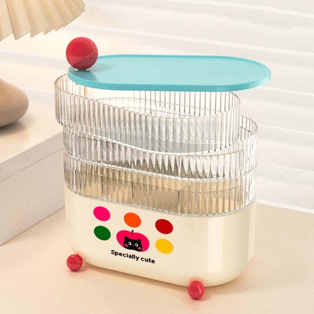 Dustproof Eye Shadow Storage Box Plastic Earrings Ring Box Rotatable Makeup Brush Holder  Vanity