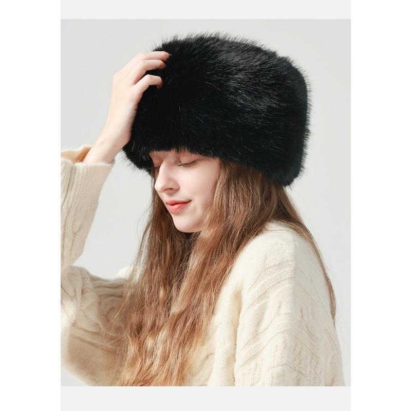 Hats Women's Autumn Winter Hats Warm Mongolian Hats Versatile Protection Water Bucket Plush Basin Hats