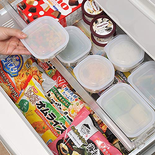 Inomata Chemical Easy Pack Storage Containers, Square, 180ml, Clear White, Set of 3 (1840) | Food Containers, Food Storage, Plastic Containers, Canist