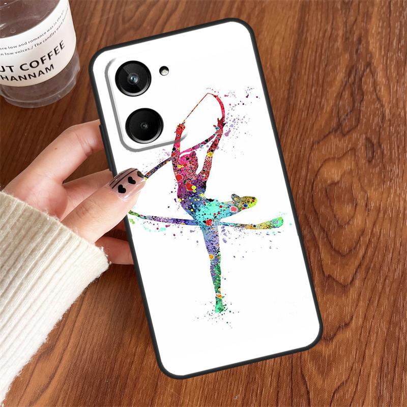 Gymnastics Watercolor Printing For Realme 15 14 11 12 13 Pro Plus C35 C71 C75 C65 C55 C63 C61 C53 C51 C67 GT6 GT7 Pro Case