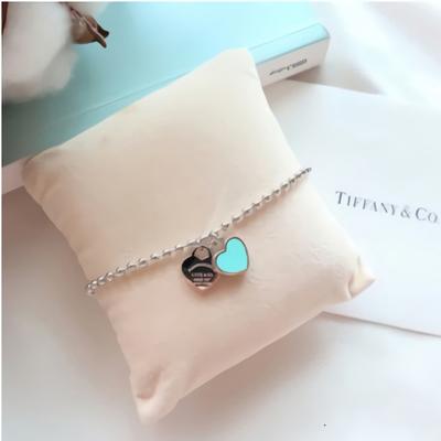 Brățară zilnică cu lanț simplu cu bile Inimă dublă Love & Co.