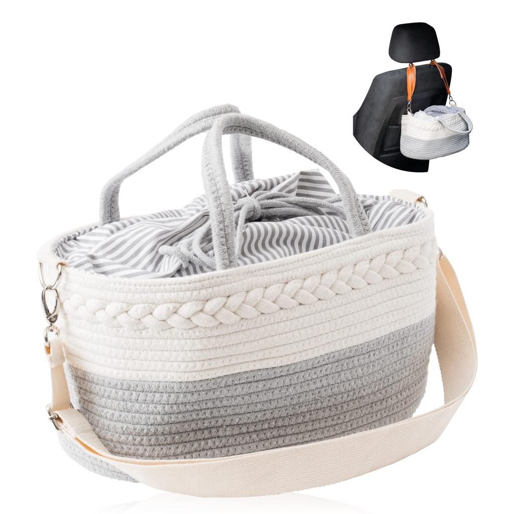 Altoina Diaper Storage Baby Baby Baby Newborn Diaper Storage Bag [Midwife Recommended] Bag, Supplies, Prep, Gift, [Drawstring Lid, 4-Way Storage]