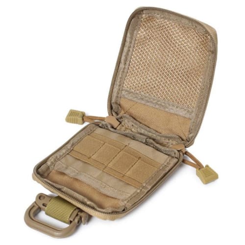 LTG Belt Pouch with Small Item Holder, Coin Purse, Card Case, Short Wallet, Carabiner, Military, Airsoft, Camping, Outdoor, Medical Pouch, Emergency S