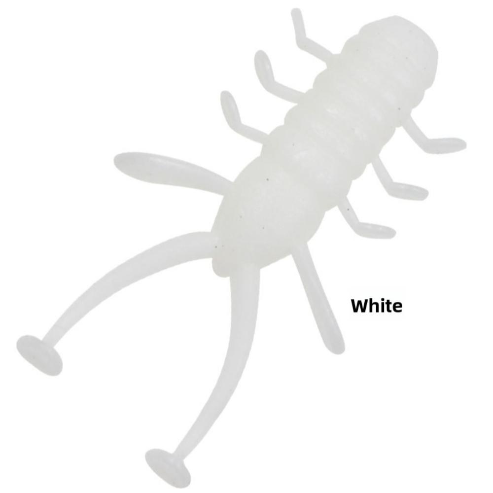 

20pcs/Bag 29mm Size Micro Worm Fishing Lure Floating Design Silicone Plastic Swimbait Bait Fishing White-20pcs