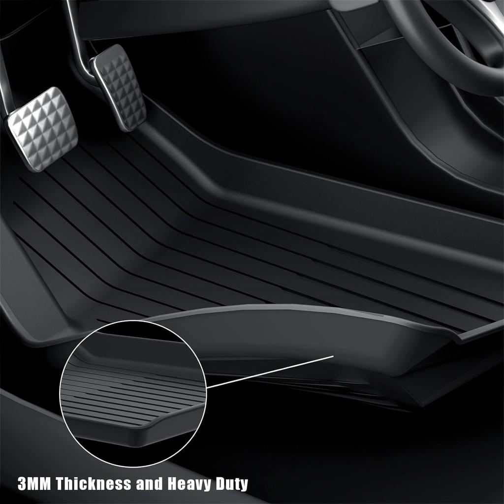 Car Floor Mats for Tesla Model 3 Y 2017-2025 All Weather Waterproof Non-slip TPE Left Right Driving Floor Liner Anti Dirty Pads