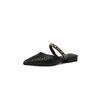Chain Word with Pointed Head Low Heel Flat Bottom Cool Slippers Women's Outer Wear Woven Bag Head Half Drag