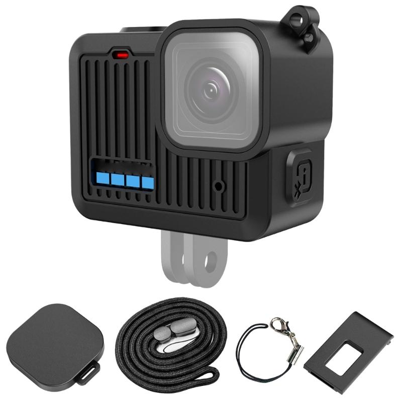 Protective Silicone Case Set for  Camera Protectors Security Cover Lens Caps Easy Carry Lanyard Accessories