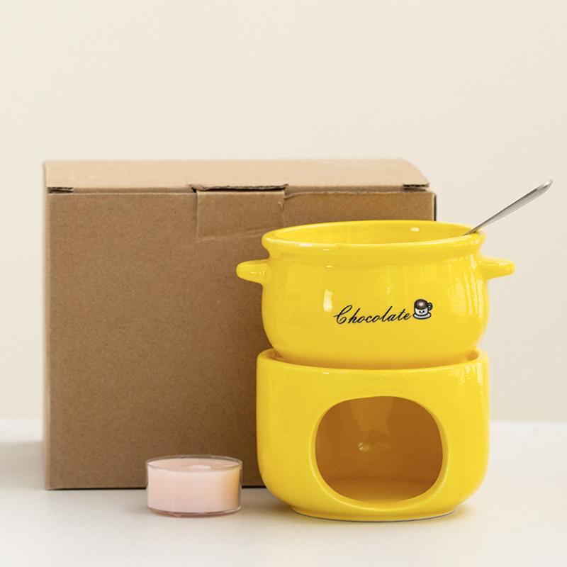 Ceramic Chocolate Melting Pot Heater | Household Constant Temperature Mini Ice Cream And Cheese Melting Machine,With Candle Warm
