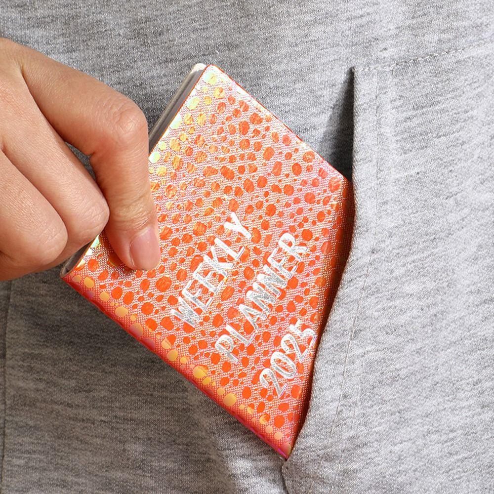 Laser 2025 A7 English Notebook Colorful Schedule Planner Notepad  Stationery