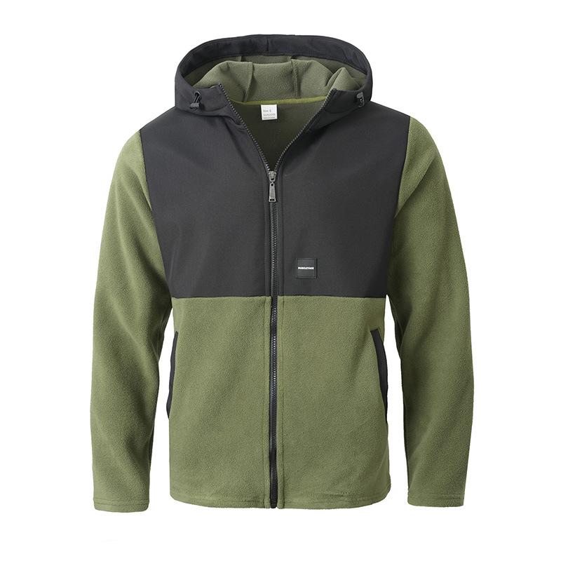 Куртка-шейкер Влагоотводящая Удобная Приятная к коже Топы Свитер Теплый Цвет Буквы Карманы Шнурок Пряжка Свитер с капюшоном Топы Мужские XXL армия зеленый