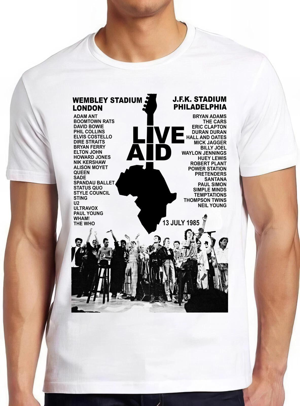 Live Aid Concert Music Gig Event Live 1985 Wembley 80s Gift Tee T Shirt 1685 S