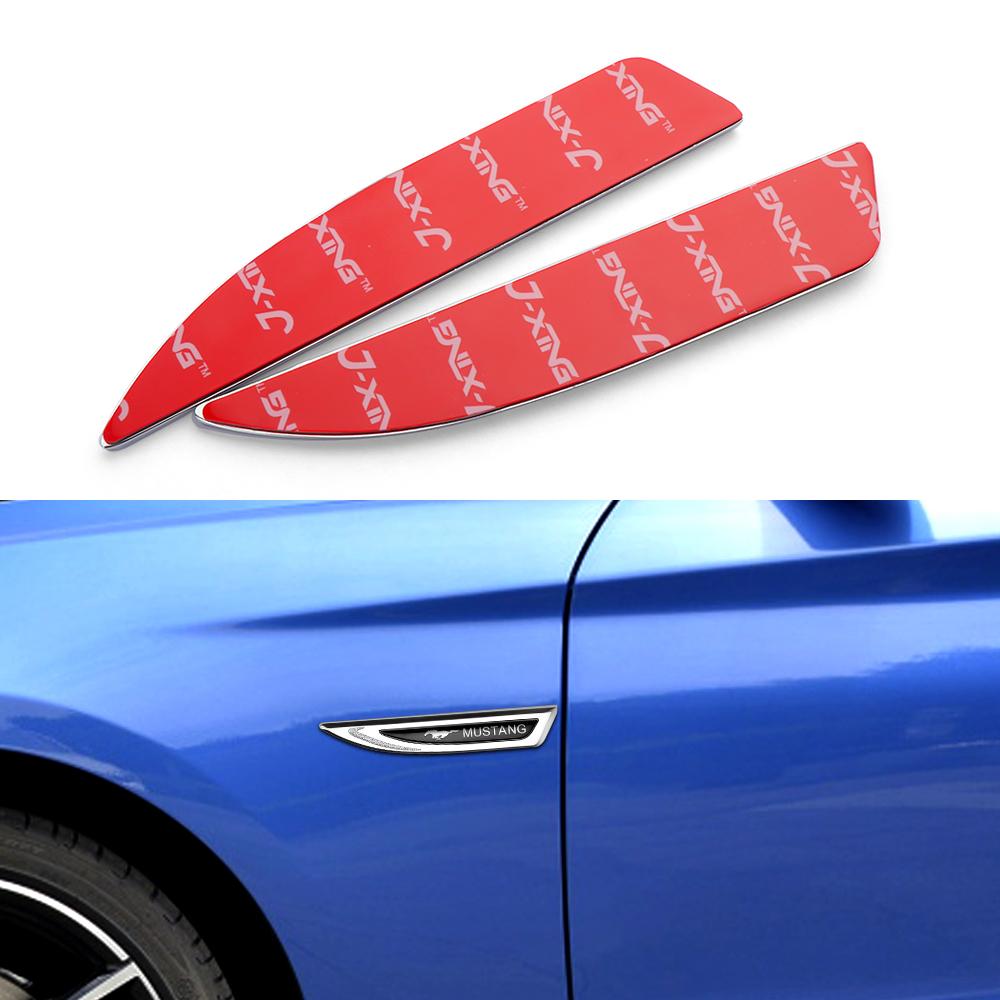 2pcs Metal Car Side Fender Emblem Badge Sticker Decal For Mustang Ford Fiesta Focus Kuga Mondeo Ranger Mk4 Explorer Fusion Mk3